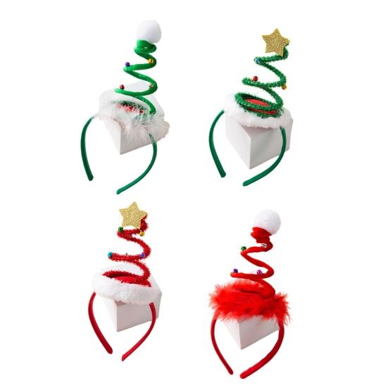 Weihnachts-Stirnband Spiraldesign Glitzer Stern Deko Sicherer Halt Haarreif Feiertags-Stirnband Weihnachtsfeier-Accessoire