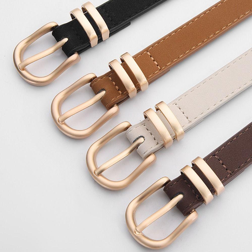 Pin Buckle Business Waist Belt Luxury Design Frosted Waistband Suede Leather Belt  For Women