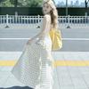 Design sense niche polka dot suspender dress women's spring and summer new French high waist ruffle edge fishtail skirt