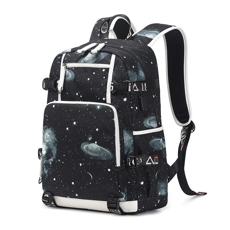 Large Capacity Backpack Men Laptop Backpacks 15.6 Oxford Galaxy Pattern High School Bags Teen College Boy Gril Student Backpack