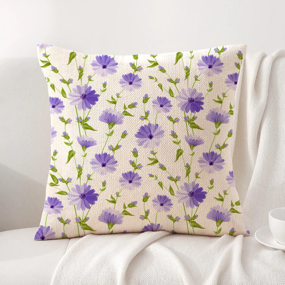 Modern minimalist floral Art Cushion Cover Natural Linen Organic Fabric DoubleSided Printing Sofa Home Decor Gift Pillow Cover