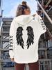 Schöne Engel Flügel Aufdruck Hoodies Damen Warm Bequem Lässiger Hoodie Mode Klassischer Kapuzenpullover Locker Original Basic Kleidung