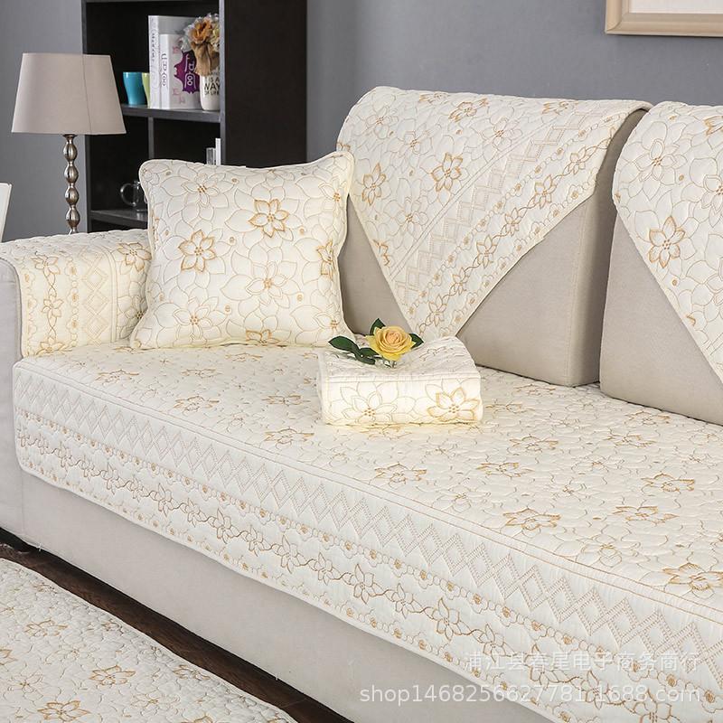 Manufacturer Nordic Pure Cotton Sofa Cushion, Four-Season Simple And Modern Universal Non-Slip Back Cotton Sofa Cover Towel Seat Cushion