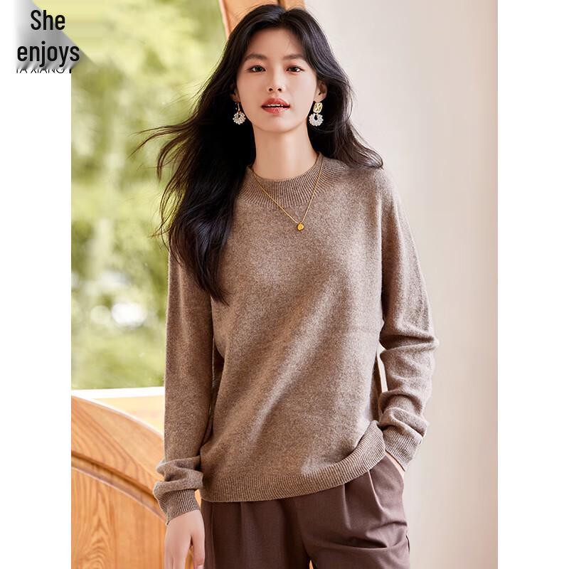 Women's 100% Pure Wool Semi-Turtleneck Thermal Sweater