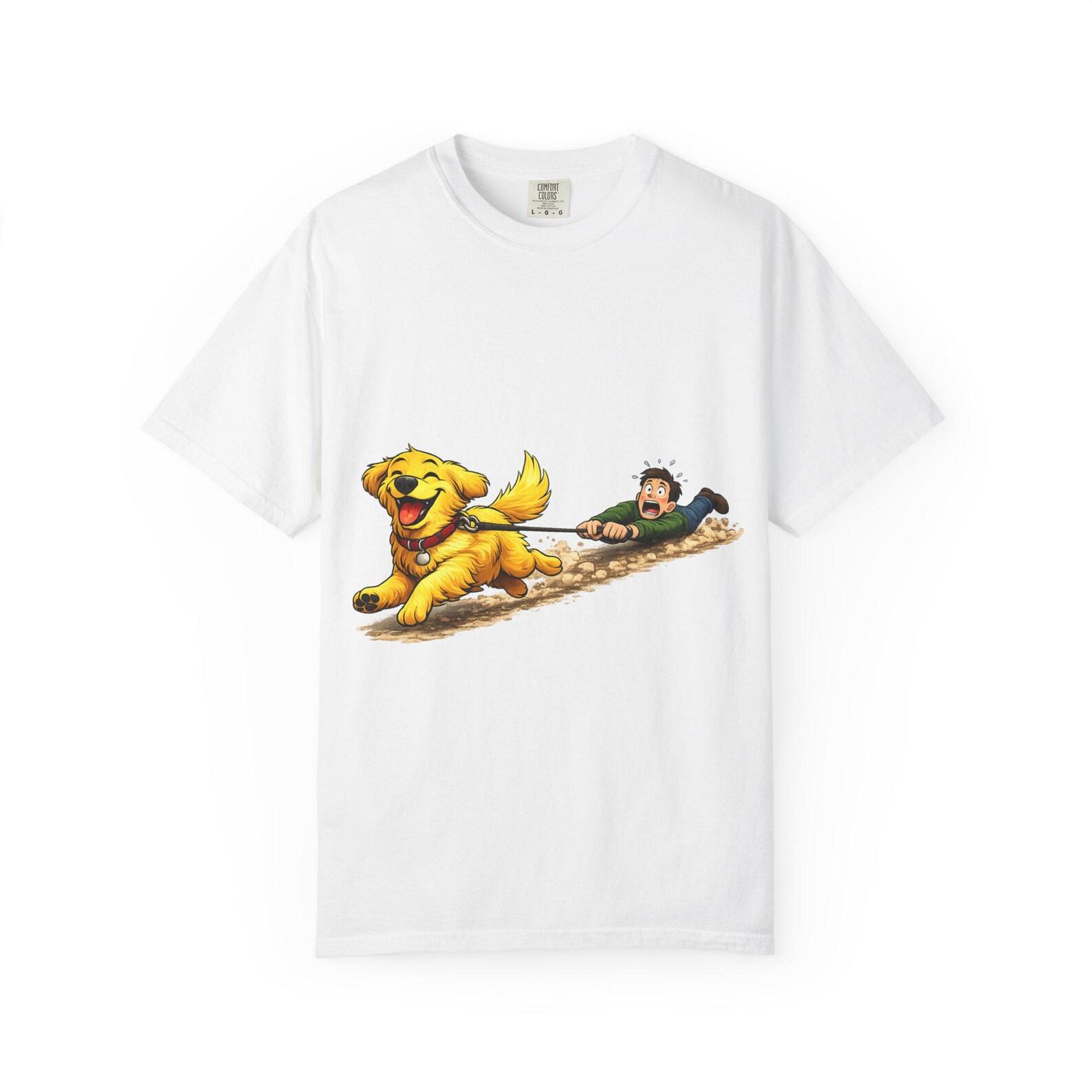 Golden Retriever Dog Lover T shirt, Funny Cartoon Dog Tee XL