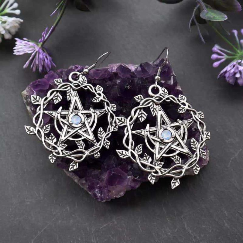 European Retro Gothic Magic Circle Punk Earrings for Women