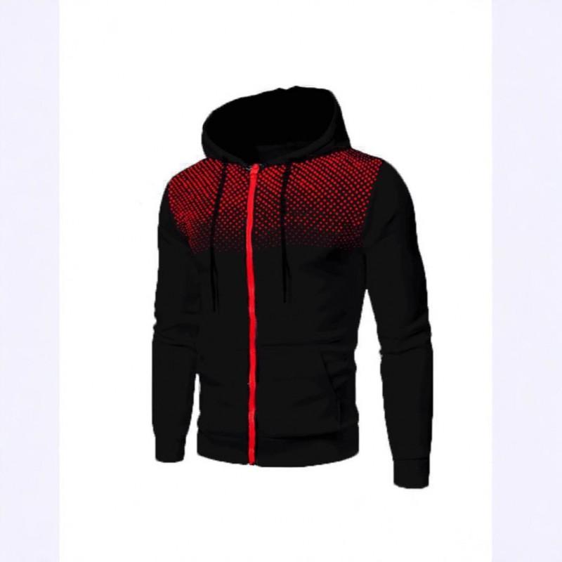 Mens Hooded Zip-Up Sweatshirt Lightweight Casual Sport Pullover Fall