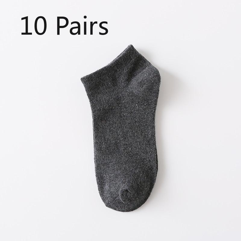 10 Pairs of Men's Boat Socks, Nude Socks, Solid-color Couple Short Socks, Retro Solid-color Cotton Sports Socks, Casual and Versatile