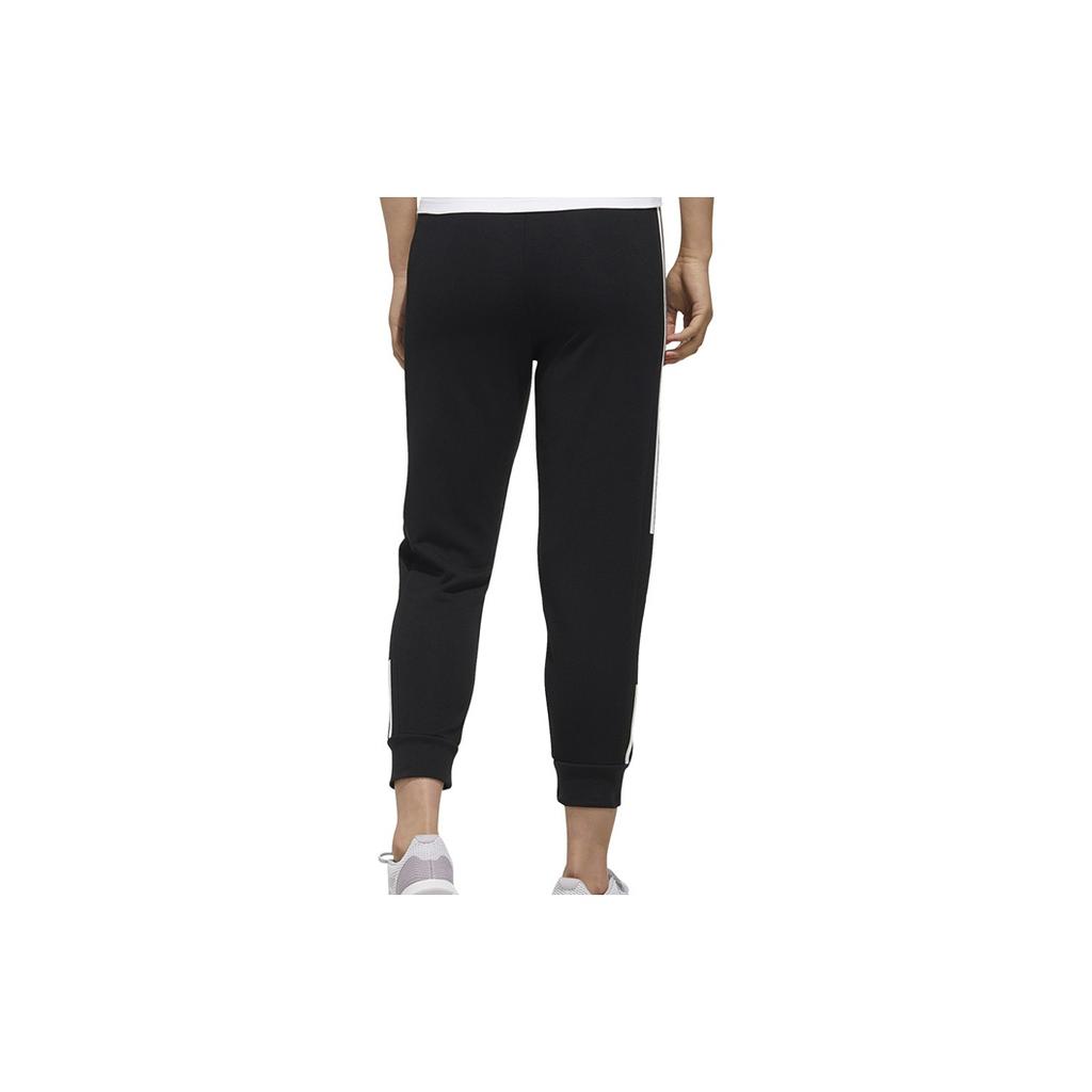 Adidas Neo Vintage Side Stripe Letter Knitted Sweatpants Women Bottoms Black FP7454