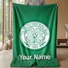 Custom Text Flannel Throw Blanket, Lightweight Cozy Bed Sofa BlanketCeltic FC