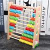 Wooden Colorful Number Abacus: Educational Toy for Kids, Ten-Row Arithmetic Learning Aid