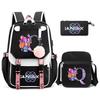 3Pcs/set Anime Cartoon 26 English Letter Printed Backpack with Shoulder Bag for Teenager Student Girl Boy Bookbag Large Capacity Travel Bag Kid Gift