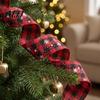 Christmas Floral Arrangements 1 Roll Burlap Ribbon, Faux Linen Wired Ribbon with Snowman DIY Garland Making Supplies Truck Print, Gift Wrapping
