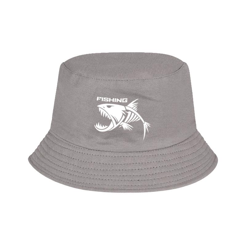Skeleton Fish FISHING Print FisherUnisexs Hat  Casual Camping  Outdoor Unisex Sun Hat for Fishing Enthusiasts