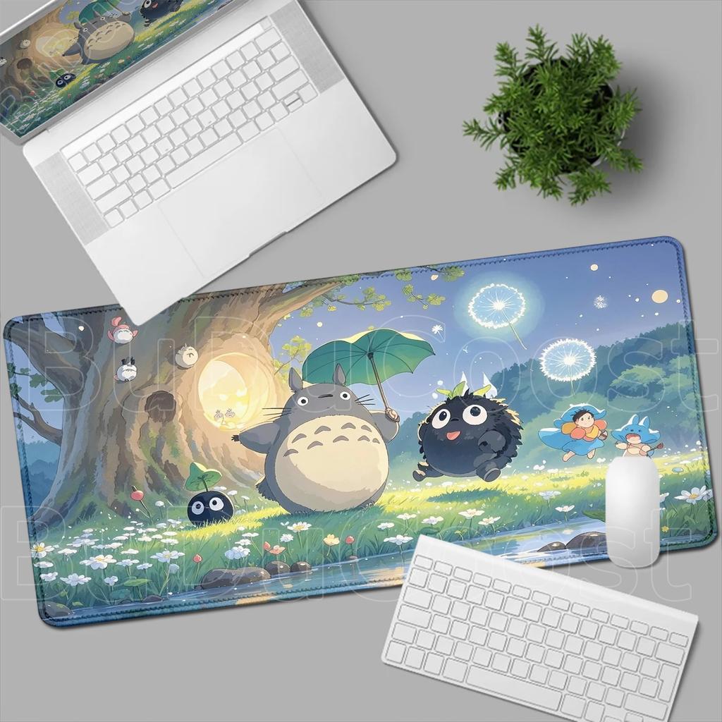 Tappetino Mouse Bordo Bloccato Anime T-Totoros Mouse Pad Accessori Gaming per Laptop Nuovo Gioco per Computer Tastiera Tappetino da Scrivania Mousepad XXL per Regalo