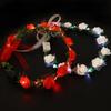 10pcs Light Up Flower Crown Headbands LED Glowing Garland Wedding Party Crown Flower Headband for Birthday Festival Party