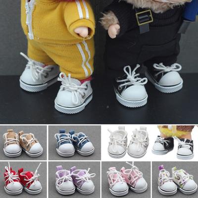 1 Paar Puppenschuhe, Mini-Schnürschuhe aus Canvas für 17 cm große Puppen, Griffbrett, Mini-Fingerschuhe, Spielzeugzubehör, realistisches Design, kreatives Geschenk