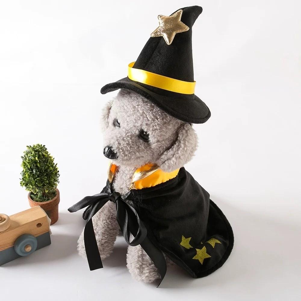 with Witch Hat Cat Cosplay Cloak Star Kitten Dress Funny Small Dog Knight Cape  Cat