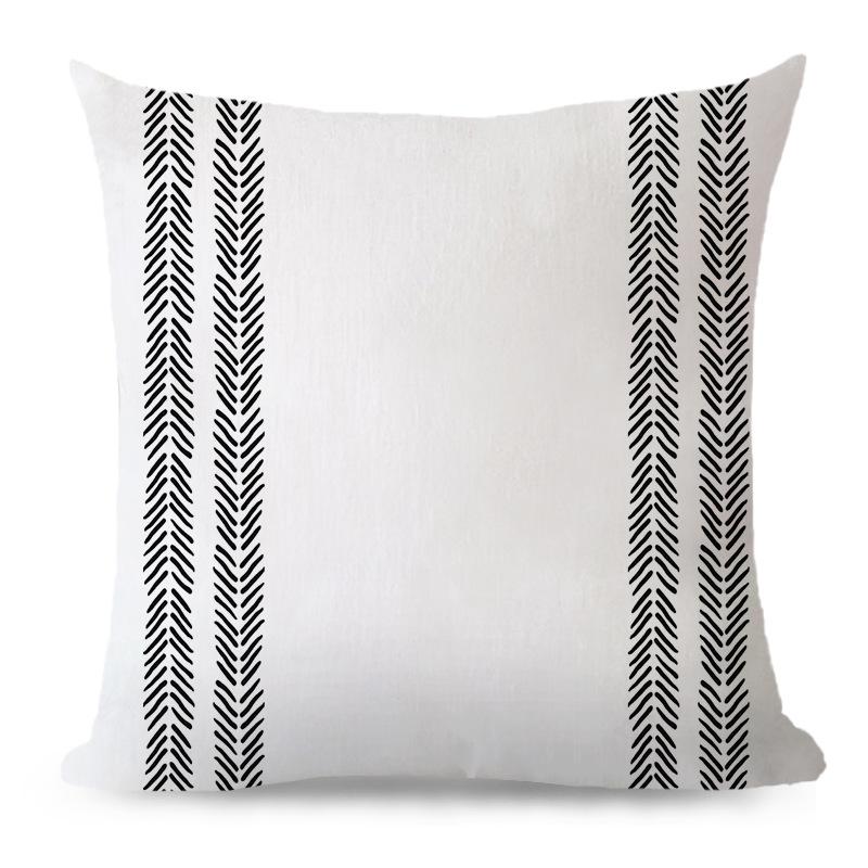 Kissenbezug im nordischen Stil, geometrische Linien, Sofarückenkissenbezug für Wohnzimmer, Kissen aus Baumwolle und Leinen, Autokissen