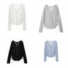 Women's Slimming Drawstring Summer Cardigan - Lightweight, Versatile Knit Outerwear
