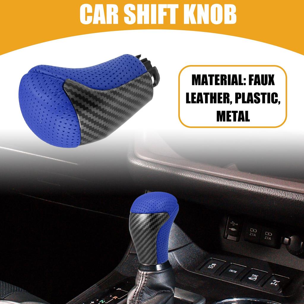 Partuto Gear Shift Knob Car Inner Gear Shift Knob Compatible with Toyota Tacoma Four Leather Plastic Blue 1 Piece - - 2016-2022 -