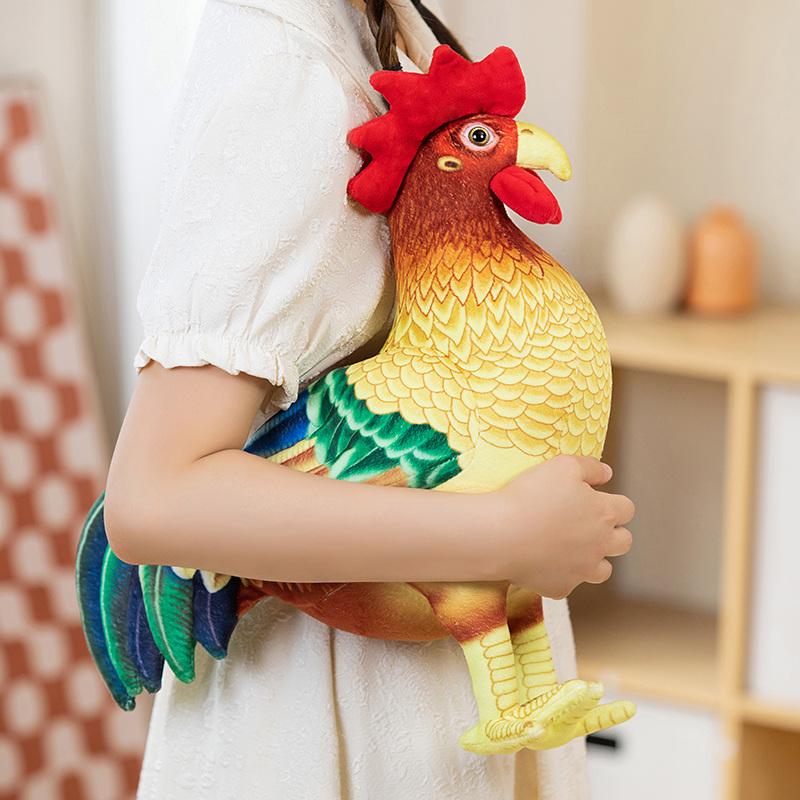 34/44cm Fun Simulation Rooster Plush Doll Pillow Red Standing Realistic Chicken Plush Toy Home Decoration Gift For Boys Girls