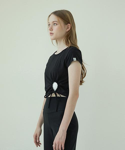 Reina Mora Cut-Out Short Sleeve Black 2