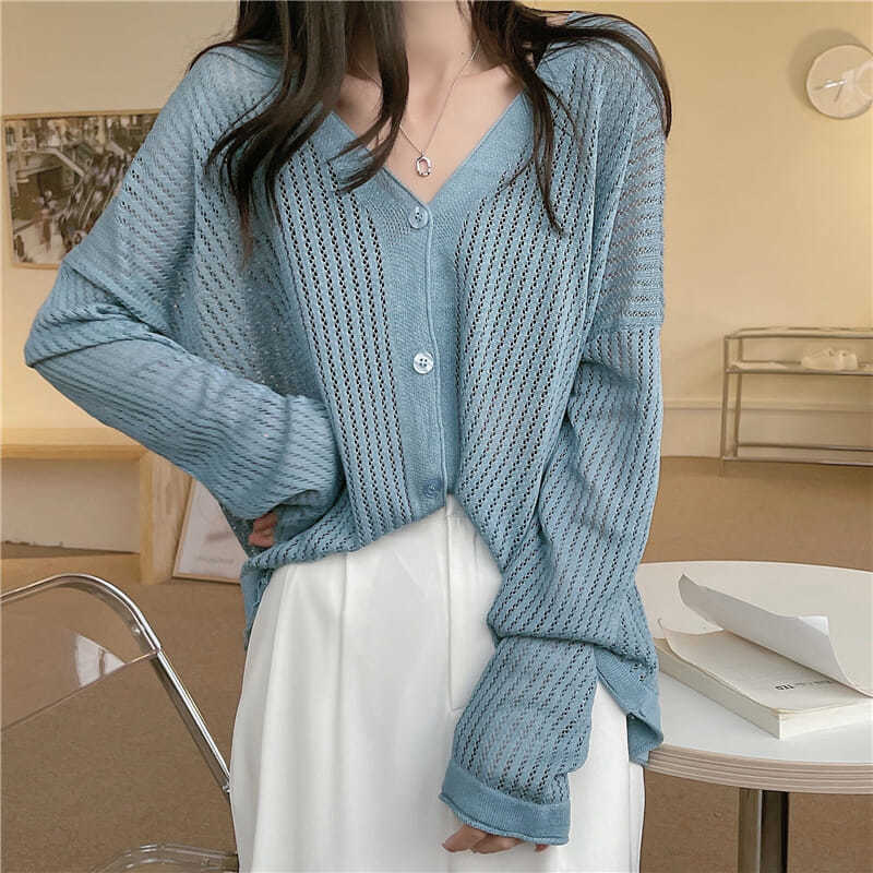 blue summer cardigan