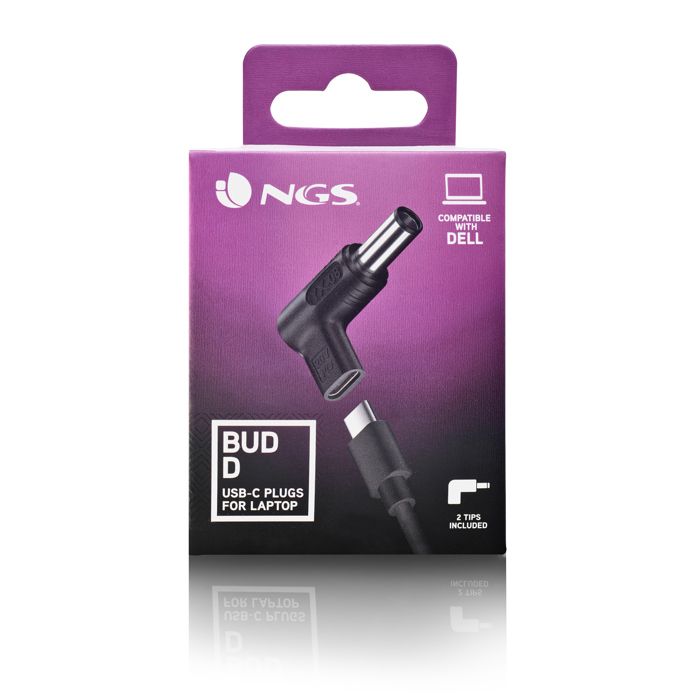 Adaptateur d'alimentation USB-C - NGS - BUD-D - Pack de 2 - Compatible DELL - Charge rapide PD