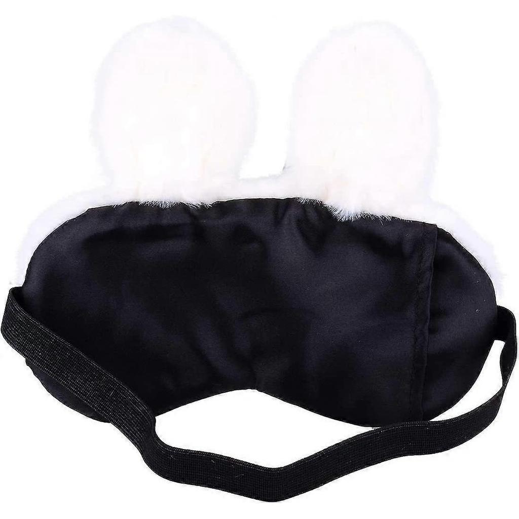 Sleep Masks Cute Rabbit Animals Funny Plush Sleep Mask With Elastic Band Eye Mask Cover,white
