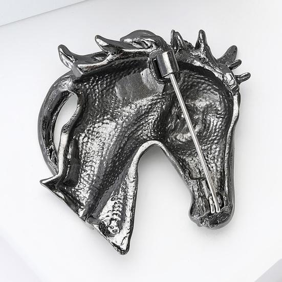 Alloy Horse Head Brooch Women Men Metal Horse Lapel Pin Animal Sweater Dress Suit Clothing Accessories Jewelry Gift