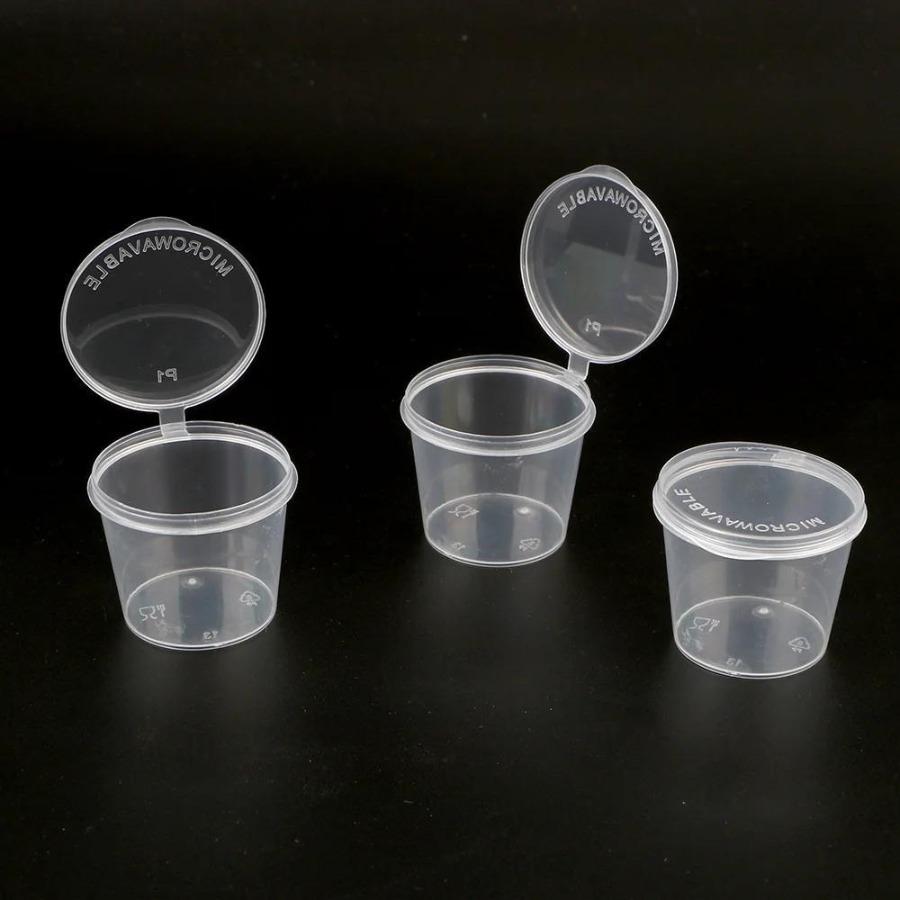 50 Daily-Use Food Storage Containers with Lids, Transparent Plastic Small Sauce Containers, Suitable for Picnics and Casual Gatherings