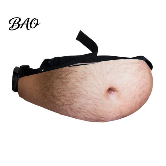 Unique Bar Gathering Bag Funny Belly Bag, Realistic Big Waist Novelty Fanny Interesting Christmas Stocking Stuffers Pack with Adjustable Strap,