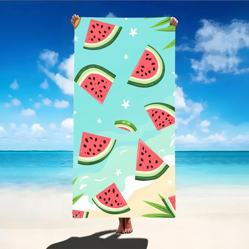 Serviette de Plage Design Fruits d'Été Séchage Rapide Légère Extérieur Voyage Camping Absorbante Serviette de Bain Super Douce Serviette de Natation