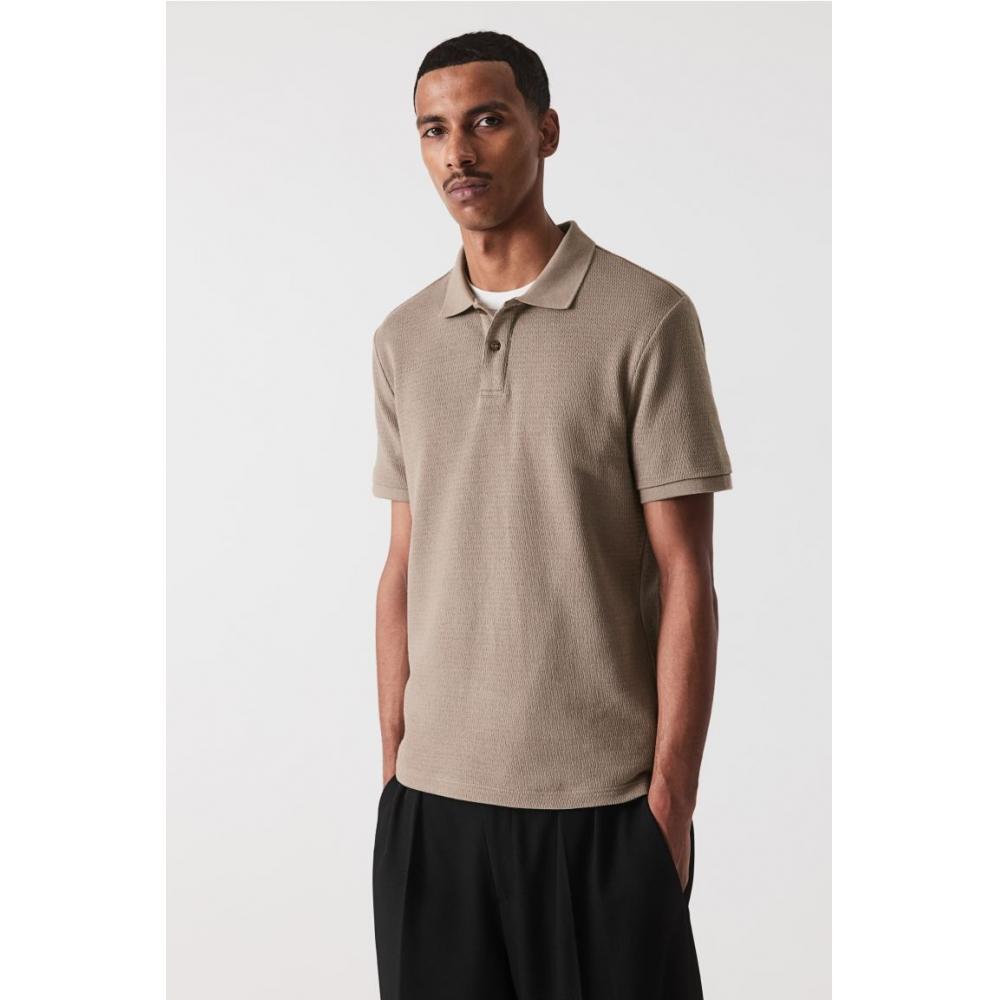 

Рубашка поло HM slim Fit темно-бежевого цвета XS