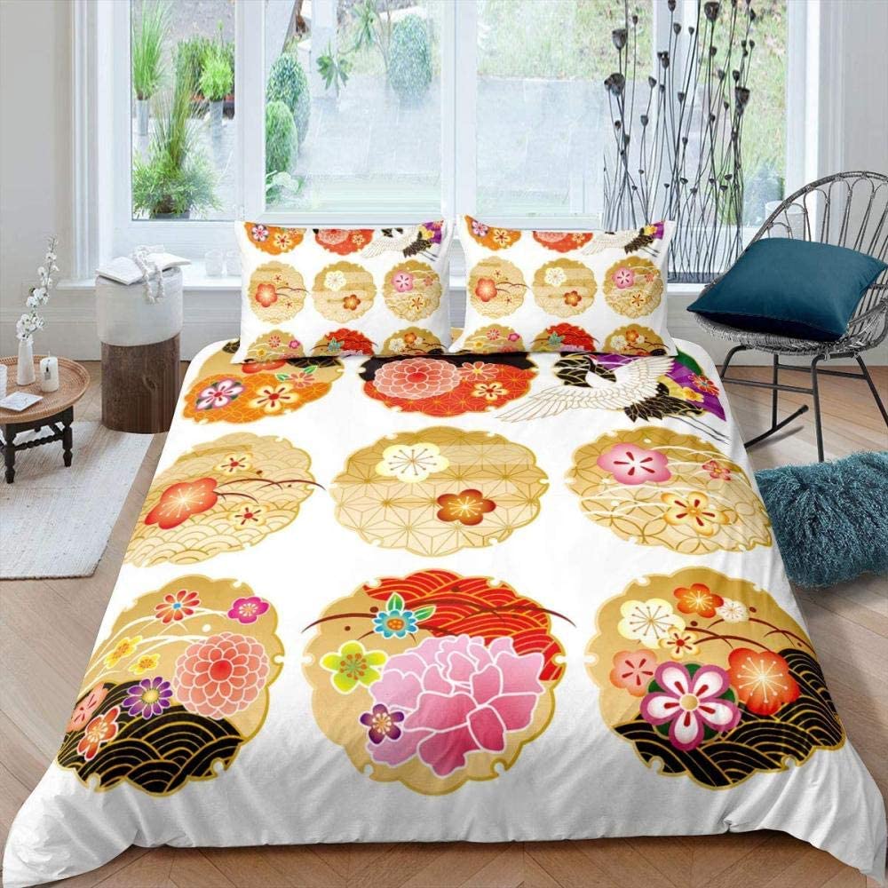 Cherry Blossoms Bedding Set Pink Floral Comforter Cover For Girl Teen Women Petal Flowers Duvet Cover Microfiber Bedspread Cover