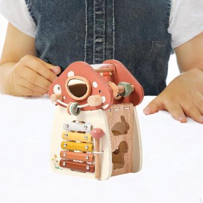Cubo de atividade de madeira brinquedo educacional de aprendizagem presente de aniversário precoce Montessori sensorial