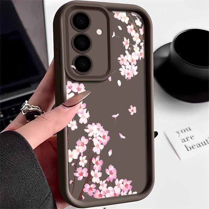 S26 Ultra Case Pink Peach Blossoms Floral Cover For Samsung Galaxy S25 S24 Ultra S23 Plus S22 S21 FE A54 A15 A35 A55 A16 A26 A36 A56 A17 A37 A57 5G