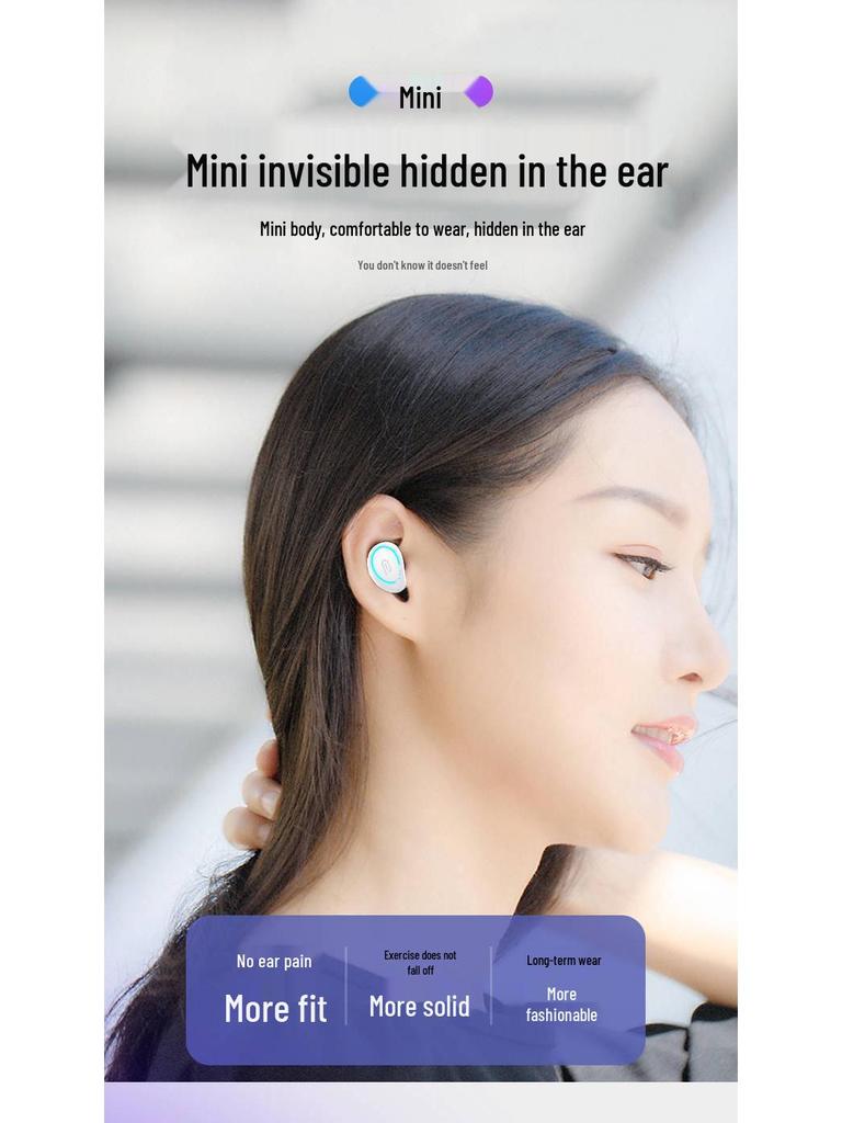 Waterproof Bluetooth 5.0 Sports Earphones: Dual Ear Stereo Mini Wireless with In-ear Charging