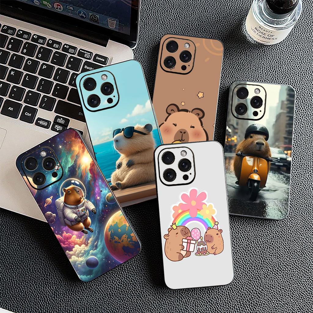 Casing for Apple iPhone 17 Pro XS Max Air 6 7 8 Plus 5 + SE 2022 SE2 16E Phone Cover Protective Case Cartoon Capybaras
