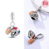 Original Charms Copper Creative Rugby Sports Helmet Pendants Fit Charms Plata Bracelets For Women Women Jewelry Making