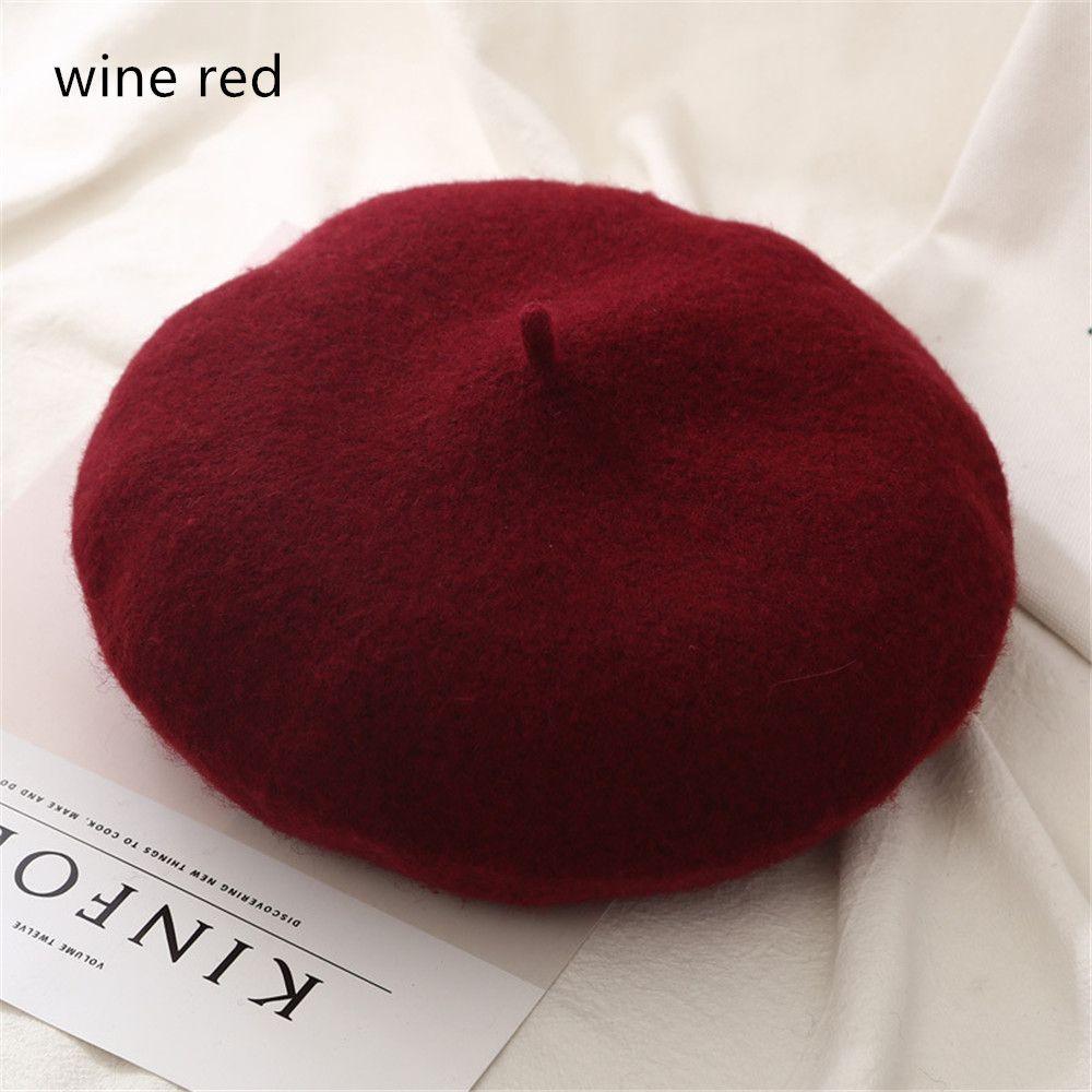 French Baggy Winter Warm Flat Cap Hat Felt Berets Wool Beret Cap Autumn Beret Hat