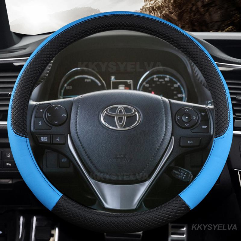 Car Steering Wheel Cover Leather For Toyota E'Z RAV4 2013- Corolla 2013-2017 Scion iM 2016 Auris 2013-2016 Auto Accessories