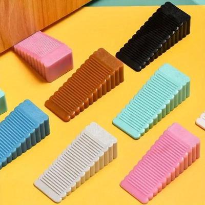 1Pcs Safety Silicone Door Stop Reusable Shock Absorbent Block Wedge Doorstops Windproof Anti-collision Anti-skid Stoppers for Bedroom
