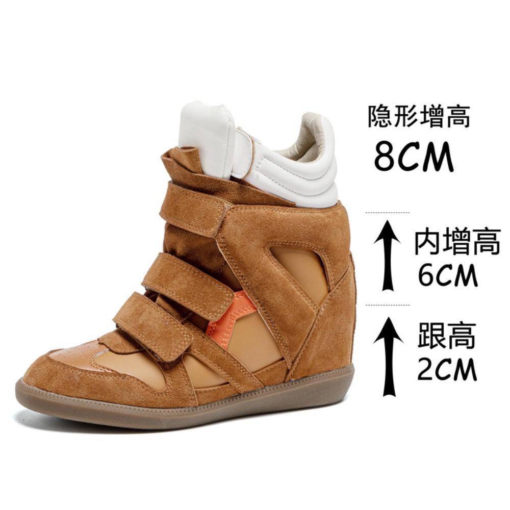 

Pure Green Yan 8cm Invisible Height Increase Frosted Cowhide Casual Boots Women s 25 Autumn and Winter New Trend Thin Bottom Rhubarb Boots Women 40 темно-коричневого кольору