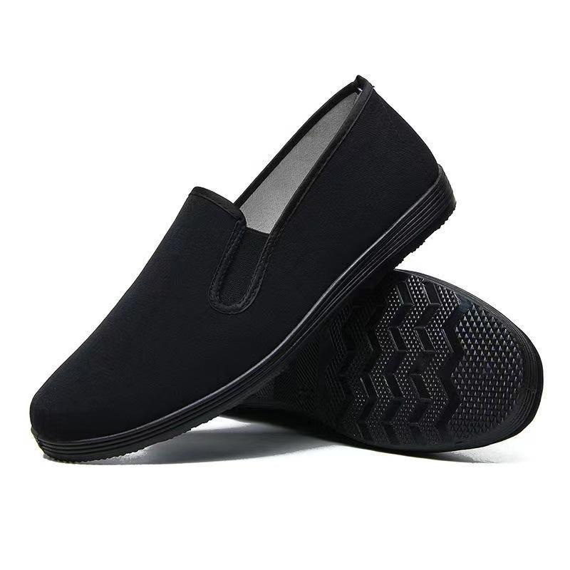 

Прямые продажи с фабрики черные мужские тканевые туфли нескользящие повседневные рабочие туфли с одной педалью для папы низкая цена drive DNU one shoe 39