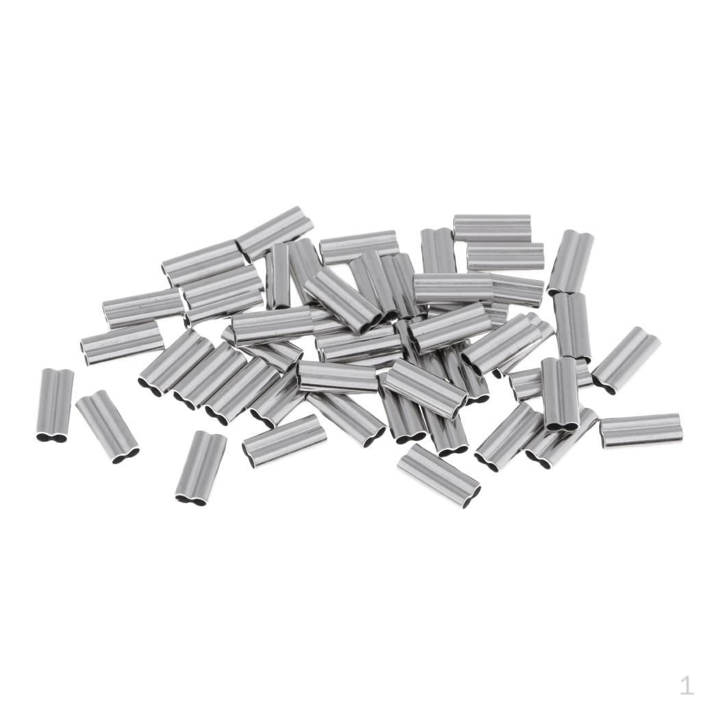 50 Pcs / Lot Double Copper Leader Sleeves Crimps Fishing Tool