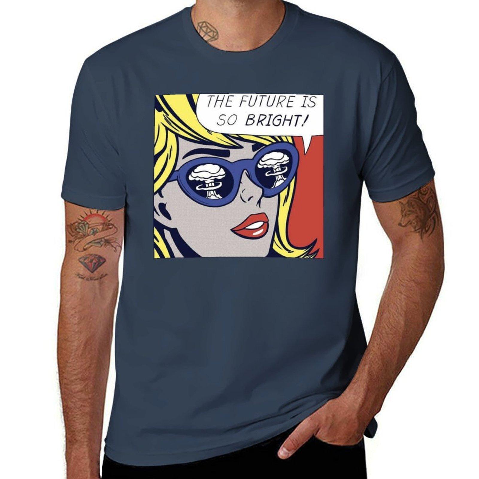 Roy Lichtenstein Roy Lichtenstein the Futures so bright TShirt Soft Casual Short Sleeve Cotton Tee S