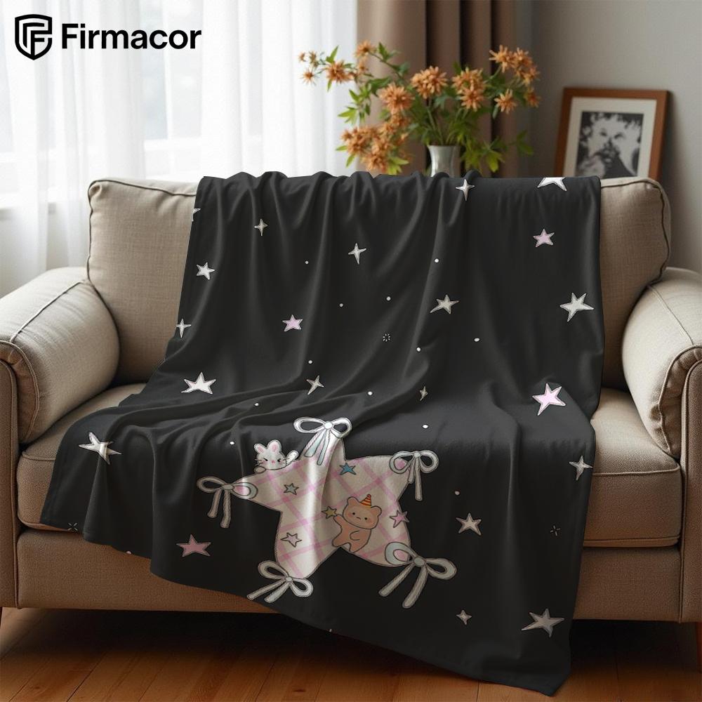 Star Night Pet Ultra Soft Sherpa Fleece Blanket Fluffy Warm Halloween Cozy Throw for Sofa Couch Bedroom Gift All Season