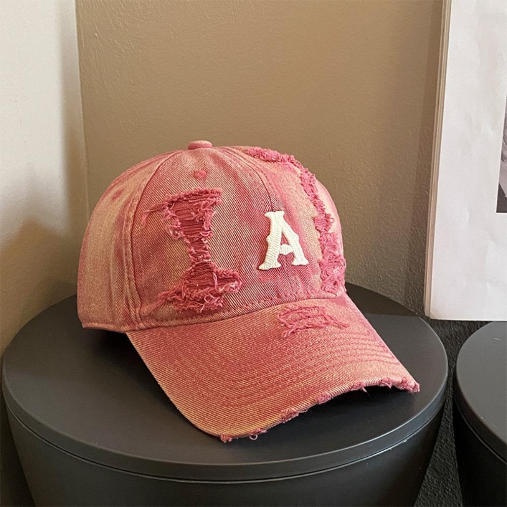 Embroidery Letter Baseball Hat Vintage Snapback Cap Adjustable Holes Peaked Cap  Unisex